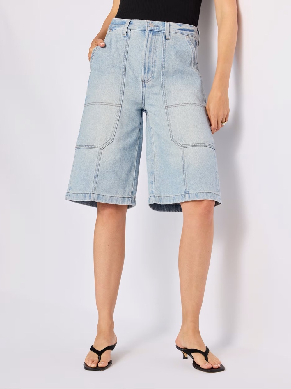 pistola Light Wash Denim Cargo Shorts